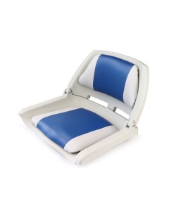 Кресло складное пластиковое с мягкими накладками белый синий Skipper