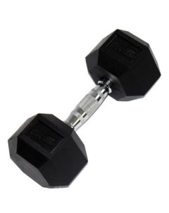 Неразборная гантель Rubber Encased Hex Dumbbells 1 x 27 5 кг черный Perform better