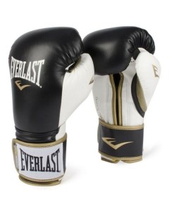 Боксерские перчатки Powerlock черно белые 16 унций Everlast