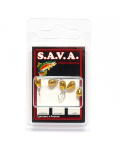 Мормышка S A V A Капля с отверстием золото 4 5 мм Sava