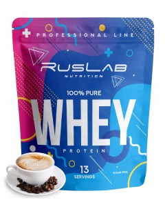 Сывороточный протеин Whey 100 Pure 416гр вкус кофе капучино Ruslabnutrition
