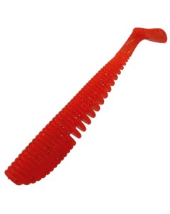 Твистер силиконовый мягкая приманка для спиннинга цвет красный в крапинку набор 10 шт Bambucho