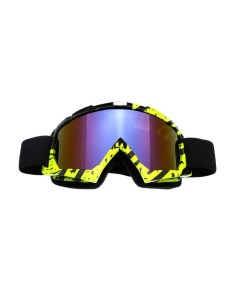 Очки маска для езды на мототехнике стекло сине фиолетовый хамелеон черно желтые ОМ 24 Nobrand