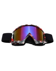 Очки маска для езды на мототехнике стекло сине фиолетовый хамелеон черно красные ОМ 25 Nobrand