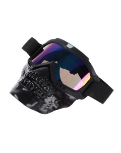Очки маска для езды на мототехнике разборные визор хамелеон цвет черный Sima-land