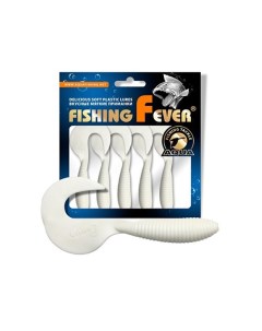 Твистер FishingFever ARGO 8 5cm 6 8g 4 шт 001 белый 1 уп Aqua