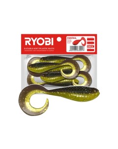 Мягкая силик приманка риппер твистер FANTAIL 62mm CN010 frog eggs 5шт Ryobi