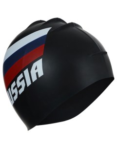 Шапочка для плавания взрослая RUSSIA силиконовая обхват 54 60 см цвет чёрный Onlitop