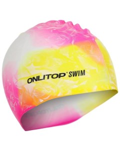 Шапочка для плавания взрослая силиконовая Swim цвета микс обхват 54 60 см Onlitop