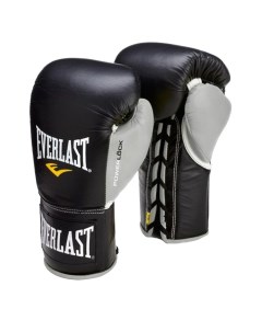 Боксерские перчатки Powerlock черный серый 8 oz Everlast