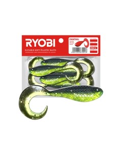 Мягкая силик приманка риппер твистер FANTAIL 51mm CN012 fresh kiwi 8шт Ryobi