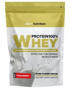 Протеин Whey Protein 100 Special Series вкус клубника 900 гр Atech nutrition
