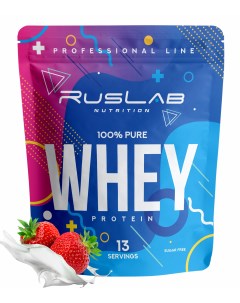 Сывороточный протеин Whey 100 Pure 416гр вкус клубника со сливками Ruslabnutrition