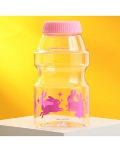 Бутылка для воды Зайки 480 мл прозрачная розовая крышка Svoboda voli