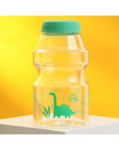 Бутылка для воды Динозаврик 480 мл прозрачная зеленая крышка Svoboda voli