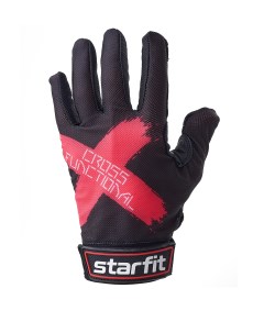 Перчатки для фитнеса WG 104 с пальцами черный красный Starfit