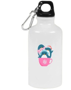 Бутылка спортивная Дети Три пингвина в чашке Coolpodarok