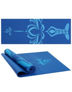 Коврик для йоги Девушка и лотос blue 173 см 4 мм Sangh