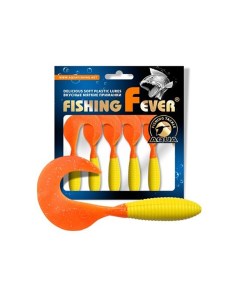Твистер FishingFever ARGO 8 5cm 6 8g 4 шт 169 желто оранжевый 1 уп Aqua