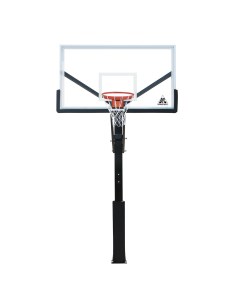 Баскетбольная стационарная стойка ING72GU 180x105см стекло 10мм Dfc