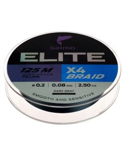 Леска плетеная Elite x4 Braid 0 12 мм 125 м 5 1 кг dark gray Salmo