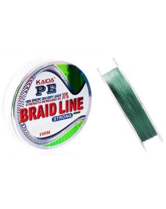 Леска плетеная Braid Line Strong 0 12 мм 100 м 4 8 кг green Kaida