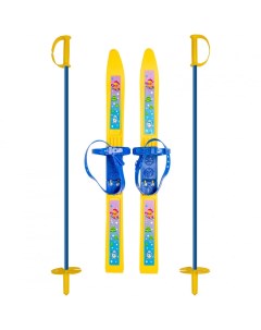 Детские лыжи Мишки с палками 2020 разноцветные 60 см Олимпик