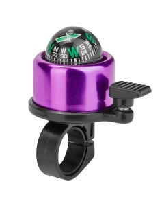 Звонок велосипедный RT алюминий пластик Компас черно фиолетовый R-toys
