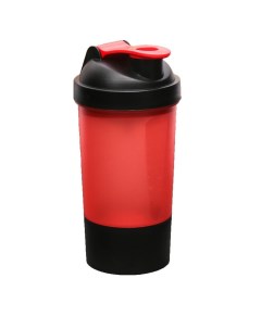 Шейкер спортивный с чашей под протеин красно чёрный 500 мл Nobrand