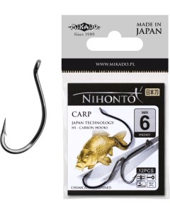 Рыболовные крючки Nihonto Carp 6 12 шт Mikado
