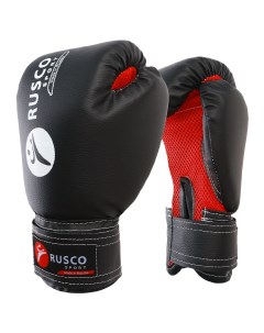 Боксерские перчатки Faux leather черный 8 oz Rusco sport