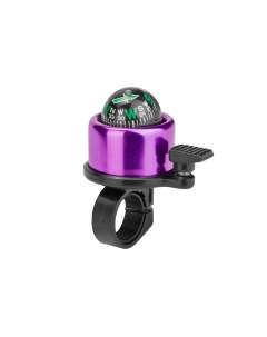 Звонок велосипедный RT алюминий пластик Компас черно пурпурный R-toys