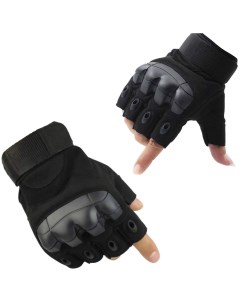 Перчатки тактические с мягкой вставкой A10 без пальцев цвет black размер xl Nobrand