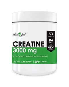 Креатин моногидрат Micronized Creatine 3000 mg 200 капсул Atletic food