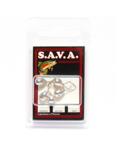 Мормышка S A V A Капля с отверстием серебро 5 5 мм Sava