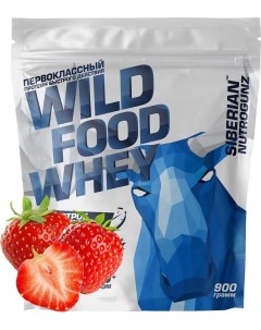 Сывороточный протеин Wild Food Whey Stawberry 900 г Siberian nutrogunz