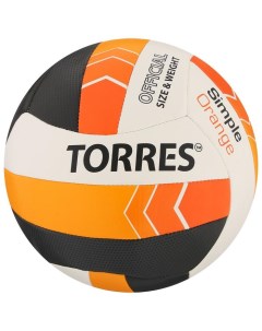 Мяч волейбольный Simple Orange размер 5 синтетическая кожа ТПУ машинная сшивка Torres