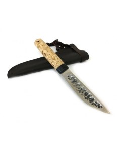 Якутский нож средний кованая сталь Х12МФ рукоять карельская береза Semin
