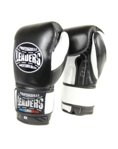 Боксерские перчатки черно белые 18 унций Leaders