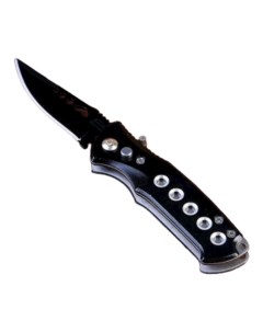 Нож складной Бетмен автоматический рукоять черная с отверстиями клинок 8 5 см Мастер к.