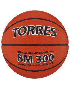 Мяч баскетбольный BM300 B00016 резина клееный 8 панелей размер 6 Torres