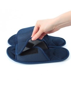 Массажные тапочки Velcro темно синие 45 размер Релаксы