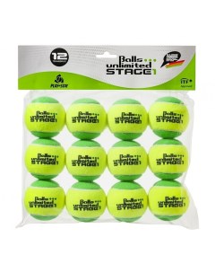 Теннисный мяч Stage 1 уровень 1 зеленый 12 шт в упаковке флекс войлок Balls unlimited