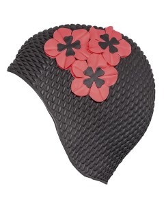 Шапочка для плавания Babble Cap with Flowers 06 black red Fashy