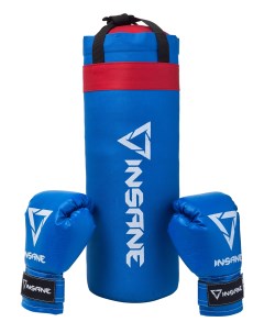 Набор для бокса Fight груша 2 3 кг Перчатки 6 oz синий Insane