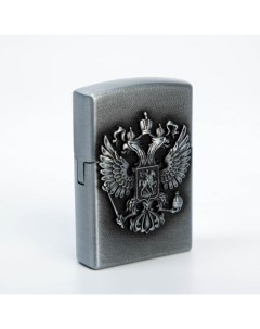 Зажигалка газовая Герб России 3 5 х 5 5 х1 2 см серебро Nobrand