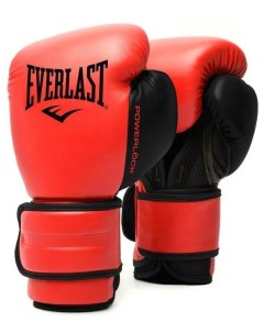 Боксерские перчатки Powerlock PU 2 красно черные 16 унций Everlast