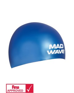 Шапочка для плавания Soft FINA Approved blue Mad wave