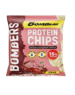 Чипсы Цельнозерновые Протеиновые Protein Chips Вкус Краб 50 г Bombbar