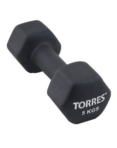 Неразборная гантель неопреновая PL5501 1 x 5 кг черный Torres